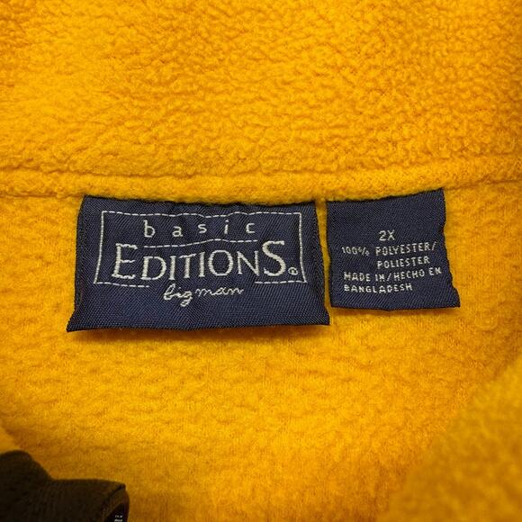 KMART Basic Editions Big Man Yellow Gold Fleece Full Zip Vest Size XXL 2XL - Picture 5 of 9